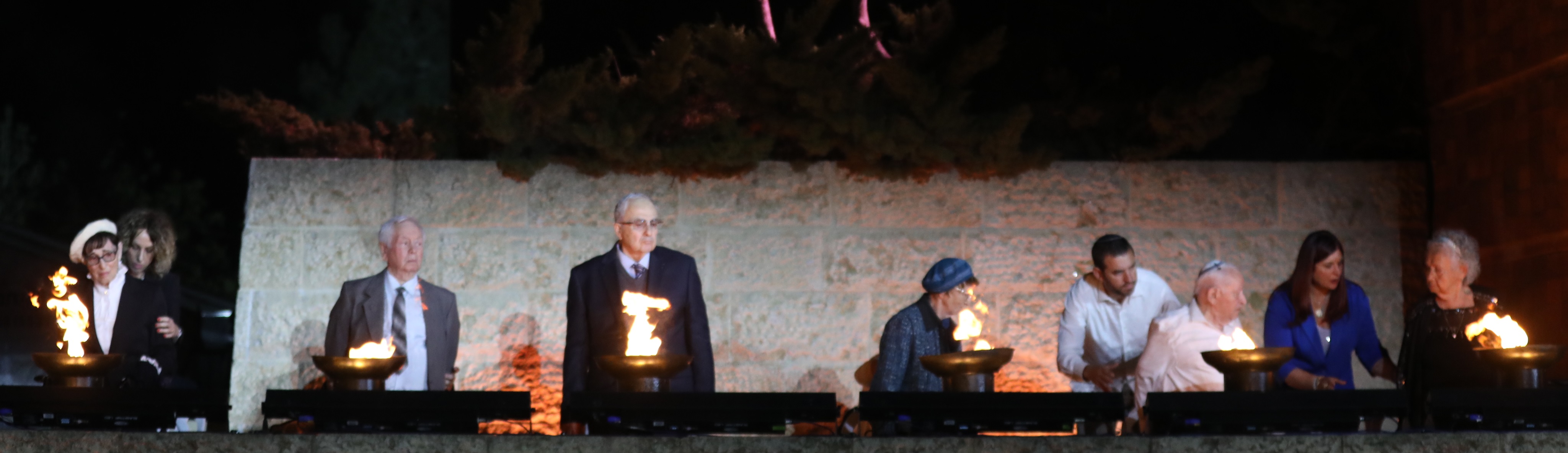 Six torches were lit in memory of the six million Jewish men, women and children murdered by the Nazis and their accomplices